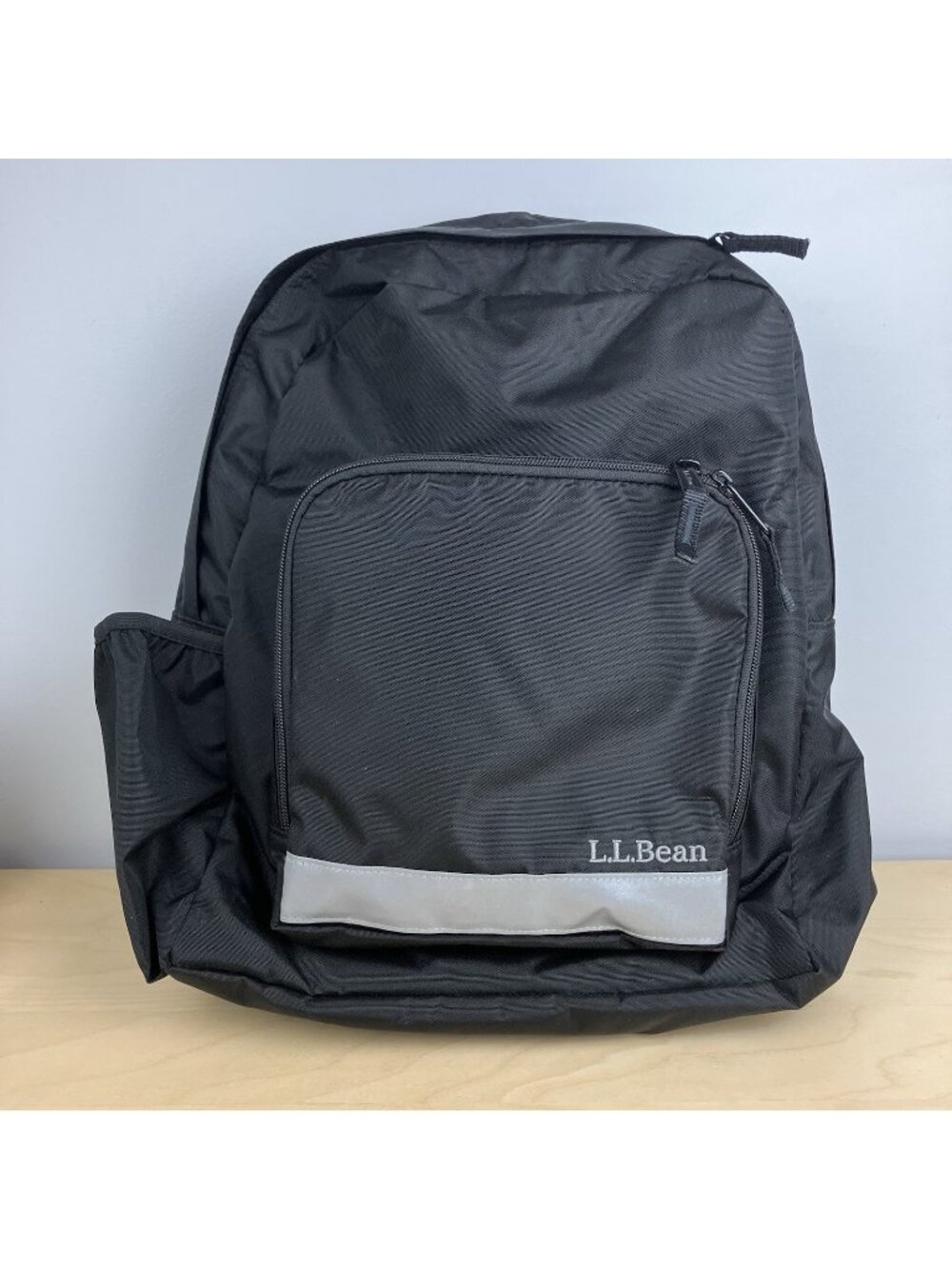 L.L. Bean Black Backpack Laptop Book Bag Zippered Pockets